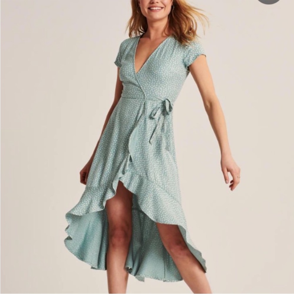 Abercrombie and Fitch high-low, wrap dress.